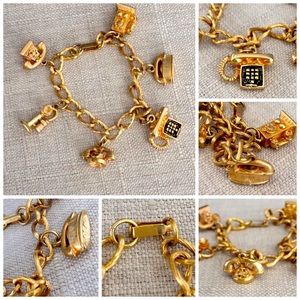 SOLD! Vintage Gold Tone Charm Bracelet